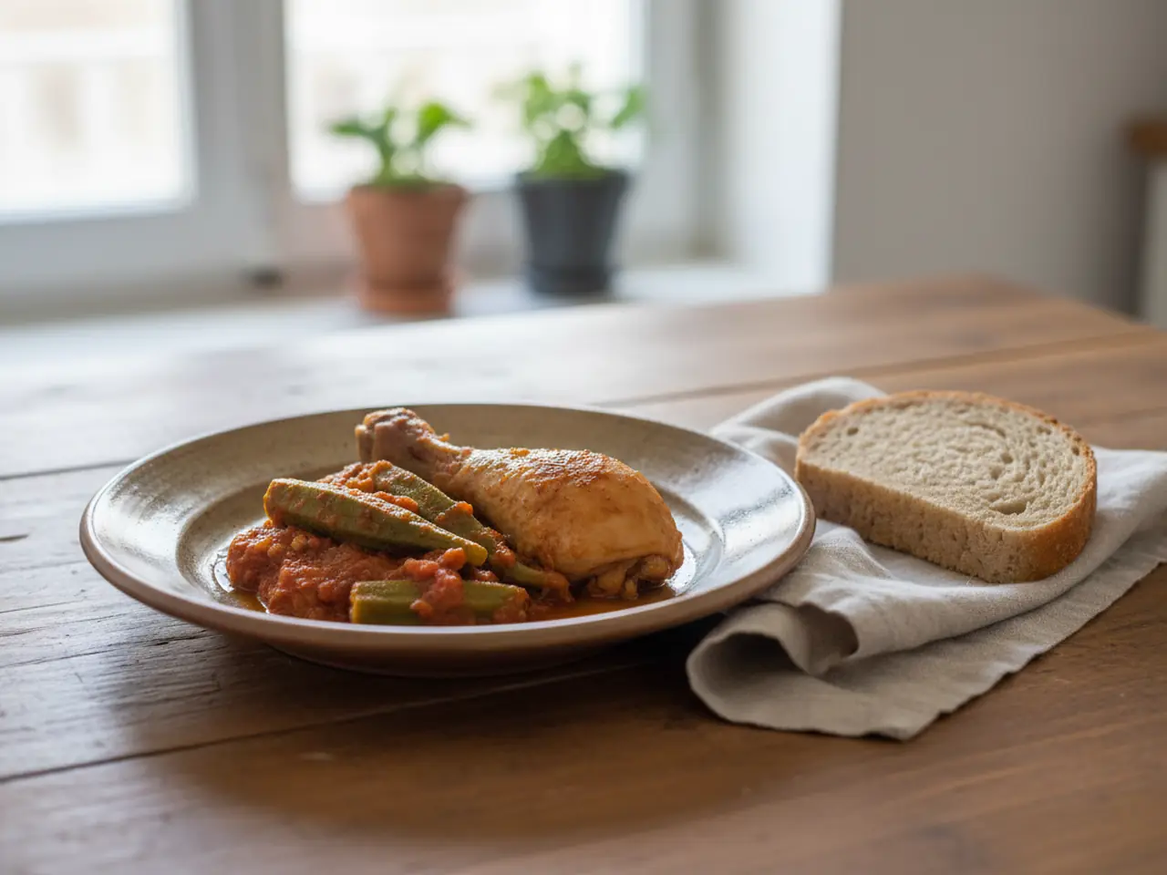 Chicken with okra